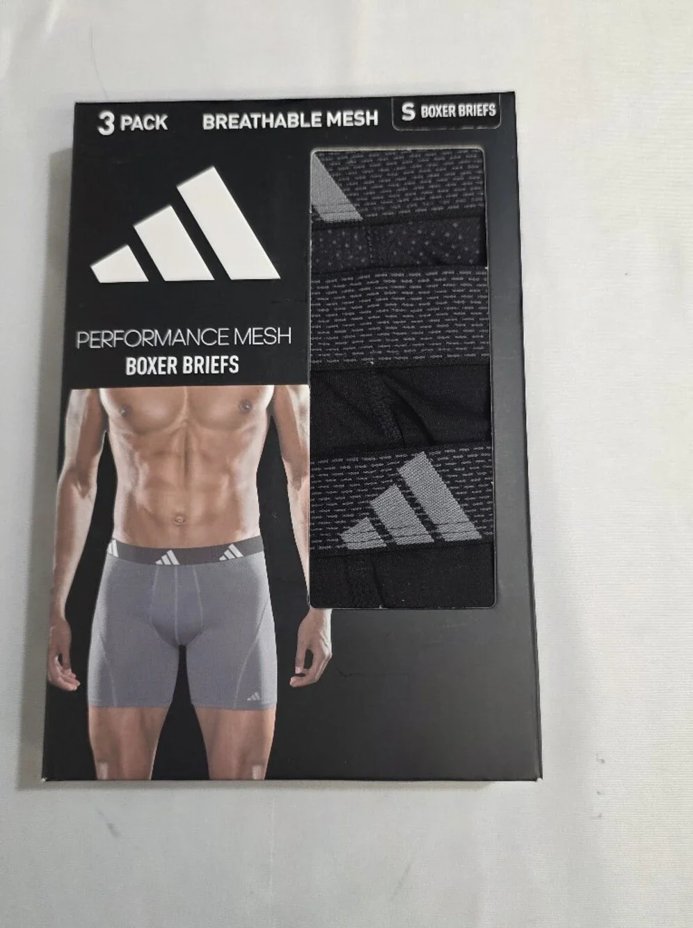 adidas Performance Mesh Graphic Boxer Briefs Mens Size Small 3-Pack New
